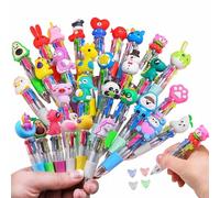 Pack of 50 Mini Multicolor Pens, 4 in1 Color Ink Kawaii Animal Ballpoint Pens for Classroom Prizes,Birthdays and Children's Parties, Cute Pens Gifts Party Bag Favors Kit (Assorted Style)