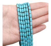 Pack of 50 Natural Stone Beads, Imitation Turquoise Synthesis Beads for Threading, Spacer Beads Gemstones Beads Set, Beads in Special Shape, for Jewellery Making Yourself, Rice Beads, 4 x 8 mm