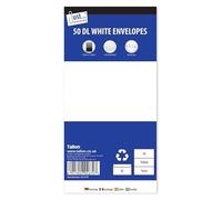 Pack of 50 - Office White Mailing Envelopes, Peel & Seal Wallet Letter Envelopes Peal & Seal White Envelopes for Posting mailing Home Office and Ecommerce 80 GSM DL Size