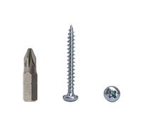 (Pack of 50 pcs) DIN 7981 Zinc Plated Steel 4.0 x 35 mm Wood Screws, Chipboard Screws with Pan Head, Universal Pozi-Drive Screw (50, 4.0 x 35 mm)