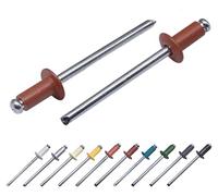 (Pack of 50 pcs) Painted Blind Rivets 3.2 x 8 mm, Dome Head, DIN 7337, Aluminum Rivet and Steel Mandrel, Pop Rivets (50, Copper Brown RAL 8004)