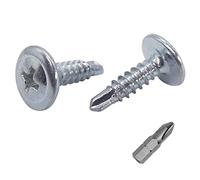 (Pack of 50 pcs) Zinc Plated Steel 4.2 x 16 mm Screws, Phillips Modified Truss Head, Self-Drilling Sheet Metal Screw, Self Tapping (50, 4.2 x 16 mm)