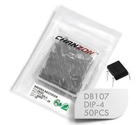 (Pack of 50 Pieces) Chanzon DB107 Bridge Rectifier Diode 1A 1000V DIP-4 (DB-1) Single Phase Full Wave 1 Amp 1000 Volt Electronic Silicon Diodes