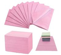 Pack of 50 Pink Dental Bibs - LEAYOKA Disposable Waterproof Tattoo Bibs, Tattoo Table Covers Clean Pad Patient Bibs Tattoos Covers Supplies Teeth Dry