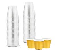 Pack of 50 Plastic Shot Glasses - Disposable, Mini, Durable Deseret Glass Clear Cups Set - Multi-Use, Crystal Clear, Shatter-Proof