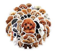 Pack of 50 Poodle Stickers for Skateboard, Laptop, Bicycle, Suitcase, Car, Fridge, Motorcycle, Cartoon Poodle Waterproof Stickers, Children Adults Gift, Cute Aesthetic Animal Dog Graffiti Stickers