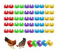 Pack of 50 Poultry Foot Rings, Poultry Band, Chicken Leg Rings, 5 Colours, 16 mm, Chicken Identification Legs Rings, Plastic Poultry Leg Rings for Chickens, Ducks, Chickens, Pigeons, Small Animals