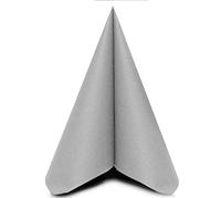 Pack of 50 Premium Quality Linen Feel Airlaid Silver Napkins - 40cm x 40cm