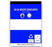 Pack of 50 Premium Quality Office White C6 Mailing Envelopes 80 GSM Peel & Seal Wallet Envelopes Peal & Seal Envelopes for Posting mailing Home Office and Ecommerce Etc