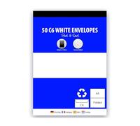 Pack of 50 Premium Quality Office White C6 Mailing Envelopes 80 GSM Peel & Seal Wallet Envelopes Peal & Seal Envelopes for Posting mailing Home Office and Ecommerce Etc