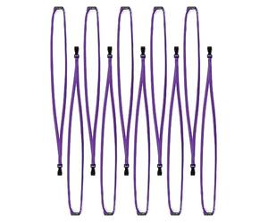 Pack of 50 Purple Breakaway Lanyards with Plastic J-Hook Clips Plain Coloured - By LanyardsTomorrow Neck Strap For Key Name Tag Badge Pass Card Holders Bulk Lanyard ID Supplies