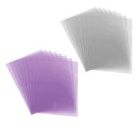 Pack of 50 - Purple + Grey - A4 Cut Flush Plastic Folders Open Top & Side Cut Flush File Cover Sleeves Gloss & Plain 12mm L-Type Project Pockets Report File Document Storage Wallet Sheets (25pcs Each)