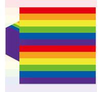 Pack of 50, Rainbow Stripes Napkins, Colorful Pride Flag Design Disposable Paper Cocktail Napkins for LGBTQ+ Pride Month, Birthday Party Supplies, Wedding, and Table Decorations, 13x13 Inches Unfolded