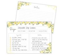 Pack of 50 Recipe Cards - 4x6 Inches, Double-Sided Blank Recipe Cards, 350gsm Thick Card, Designed in Great Britain - Perfect for Storing and Sharing Recipes | Lemon
