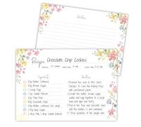Pack of 50 Recipe Cards - 4x6 Inches, Double-Sided Blank Recipe Cards, 350gsm Thick Card, Designed in Great Britain - Perfect for Storing and Sharing Recipes | Botanical