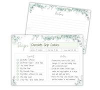 Pack of 50 Recipe Cards - 4x6 Inches, Double-Sided Blank Recipe Cards, 350gsm Thick Card, Designed in Great Britain - Perfect for Storing and Sharing Recipes (Green)