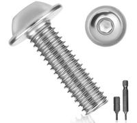 Pack of 50 Rounded Head Screws M4 x 30 Stainless Steel Screws A2 V2A Flat Head Screws ISO 7380 Rounded Head Screws Rustproof Screws Threaded Screws Full Thread with Flange, Hexalobular and Hex Key