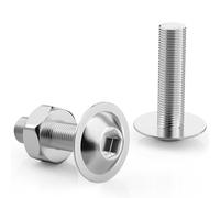 Pack of 50 Rounded Head Screws M5 x 20 mm Screws Stainless Steel Hexagon Socket with Nuts and Flange M5 Flat Head Screws Stainless Steel Screws A2 V2A ISO 7380 Thread Screws Round Head Screws Full
