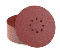 Pack of 50 Sandpaper 225 mm Velcro 8 Holes - 5 Grits (P60/80/120/180/240) - Sanding Discs Sanding Sheets 225 mm for Drywall Sanders Ceiling Sanders