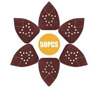 Pack of 50 Sandpaper Triangle Sanders, 40 Grit 12-Hole Sanding Pads Sandpaper Delta Sander Sanding Sheets for Triangle Sanders 135 x 95 mm