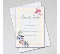 Pack of 50 Save the Date Cards with Envelopes - A6 Floral Elegance Non-Folding Cards for Weddings