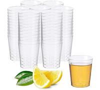 Pack of 50 Shot Glasses - Crystal Clear Plastic Desert Glass, Strong Durable Reusable Cups Party Essentials Cocktail Champagne Beer Martini Soda