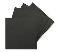 Pack of 50 Single Cards, Square, 15 x 15 cm, Black, 240 g/m², Blank, for Postcards and Crafts, Made of Clay Craft Card