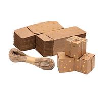Pack of 50 Small Gift Boxes 5 x 5 5 cm Golden Star Kraft Paper Gift Boxes Vintage Favours for Wedding, Party, Sweets