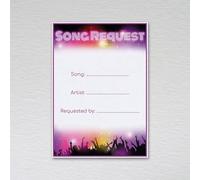 Pack of 50 Song Request Cards Without Envelopes - Wedding Party DJ - A6 Non-Folded Retro Pink Design