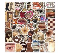 Pack of 50 Stickers Graffiti Leopard Print Stickers Waterproof Vintage Stickers for Laptop Skateboard Bicycle Motorcycle Helmet Suitcase Scrapbook Journal