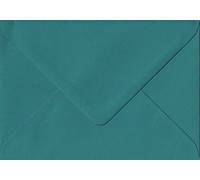 Pack of 50 Teal Green 114mm x 162mm Gummed 135gsm Luxury C6 (to fit A6) Coloured Green Envelopes. GF Smith Colorplan Paper.
