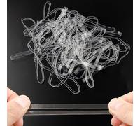 Pack of 50 Transparent Rubber Bands - Large 20 cm Long Silicone for Rubbish Bins, Durable, Transparent, Tear-Resistant TPU Rubber Bands for Bins in Office, Kitchen, Home and School