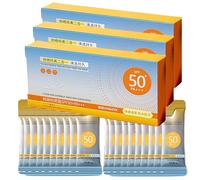 Pack of 50 Travel Size Sun Protection, Mini Sun Cream, Sweat-resistant and Extra Waterproof, Sunscreen Lotion with UVA/UVB Protection, Sunscreen with SPF 50+, for On the Go (3 Pieces)