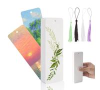 Pack of 50 Watercolour Paper Bookmarks Paper 300 g Bookmark Blank DIY Bookmarks for Colouring for Watercolours, Painting, Bookmarks Crafts, with 50 Pieces Random Colour Tassels