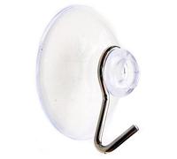 Pack of 50 x 40mm - 45mm Diameter (just over 1 1/2") Standard Suction Cups / Suckers with Wire / Metal Hook and Mushroom Head by rubbersuckers UK. Plain, clear vinyl / PVC. Packet size (x50).