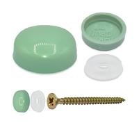 Pack of 50 x Pale SAGE Green SNAP-ON Two Piece Dome Screw Cover CAPS - Small CAPS & Bases