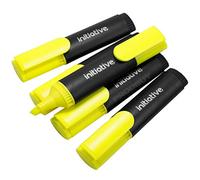 Pack of 50 x Yellow Fluorescent Wedge Tip Highlighter Pens (5 x Packs of 10)