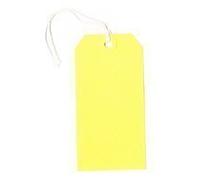 Pack Of 50 x Yellow Strung Tags Tickets Luggage Labels 120 x 60mm