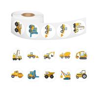 Pack of 500 12 Patterns Construction Site Stickers for Children Digger Sticker Craft Vehicle Tractor Sticker for Children Digger Sticker Car 3D Sticker Decoration for Children's Birthday Bottle Laptop