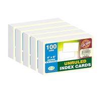 (Pack of 500) 4x6 Inches Index Cards 130 GSM White Unruled Blank Cards Revision Cards Cardstock Study Flash Cards Note Cards Memory Spelling Cards Cue Cards Record Cards for Office School Learning