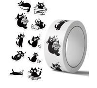 Pack of 500 Black Cats Theme Adhesive Sticker Waterproof PET for Decorating Diaries Envelopes and Personals Belongings Cartoon Seal Sticker