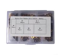 Pack of 500 Brass Washers Assortment, Flat Metal Rings 2-6 mm, & Conductive for Electronics and Mechanical Engineering, Sealing Ring Set for Screws M2 to M6