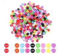 Pack of 500 Buttons Colourful 9 mm Mini Round Resin Buttons for Crafts Mixed Colour Small Buttons for Sewing with Storage Box for DIY Crafts Scrapbooking and Decorating