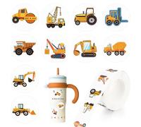 Pack of 500 Car Digger Stickers for Children, 12 Patterns Construction Site Digger Stickers, Vehicle Tractor Decoration Sticker for Children's Birthday Bottle Laptop Album Party Bag Gifts Boys Girls