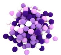Pack of 500 Colourful Mini Pompoms, 15 mm Pompom Balls, Small Pompoms, Fluffy Plush Balls, Felt Balls Decoration for Birthday and Wedding Party Decoration, Funny DIY Sewing Craft, Purple