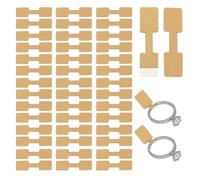 Pack of 500 Kraft Jewellery Tags - 10x38mm, Blank Brown Price Markers, Rustic Self-Adhesive Labels for Rings, Necklaces & Handmade Accessories