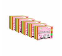 (Pack of 500) Neon Unruled Index Cards 5"x3" Blank Record Revision Note Cue Cards 250 GSM Flashcards Stationery Supplies for Presentation Office Learning