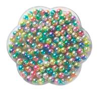 Pack of 500 round beads for threading, colour gradient beads made of ABS, loose beads with hole, craft beads for DIY making, jewellery, bracelet, necklaces, clothing, key ring decoration, colourful, 3