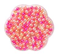 Pack of 500 Round Beads for Threading, Colour Gradient Beads Made of ABS, Loose Beads with Hole, Craft Beads for DIY Making Jewellery, Bracelet, Necklaces, Clothing, Key Ring Decoration, Rose Red