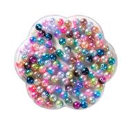 Pack of 500 round beads for threading, colour gradient beads made of ABS, loose beads with hole, craft beads for DIY making, jewellery, bracelet, necklaces, clothing, key ring decoration, mixed